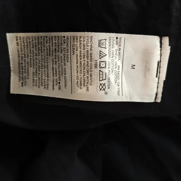 OLD NAVY Black Button-Front Embroidered Peasant Dress - Picture 3 of 5